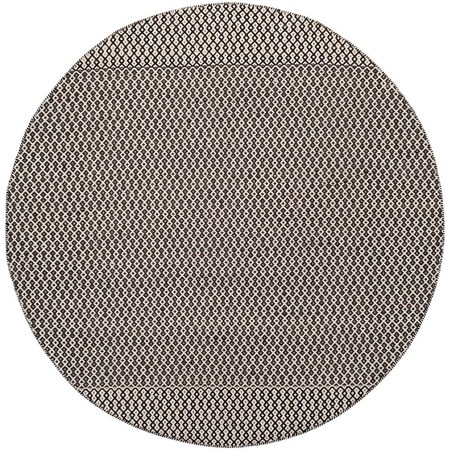 Safavieh Montauk Hand Woven Round Area RugIvory & Black 4 x 4 ft. MTK339D-4R